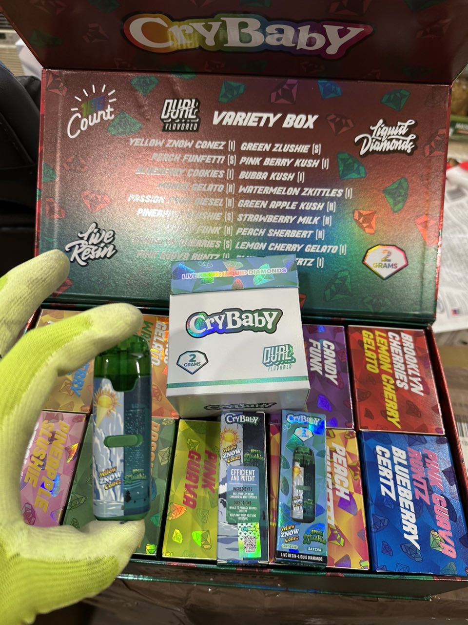 image-630.jpg CryBaby Dual Flavored 2 Gram Disposable | Green Zhushie X Yellow Znow Cones - Image 1